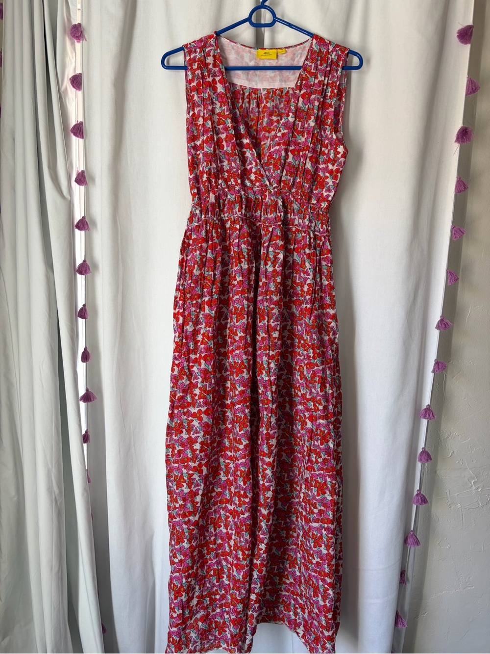 Roller Rabbit Pink & Red Joana Lune Floral Maxi Dress